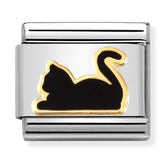 Nomination Composable Classic Link 030272/80 Black Cat in Gold